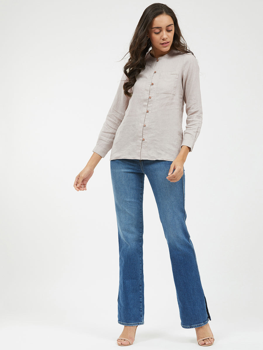 Calvin Klein Jeans Collarless Denim Jacket, $98 | Macy's | Lookastic
