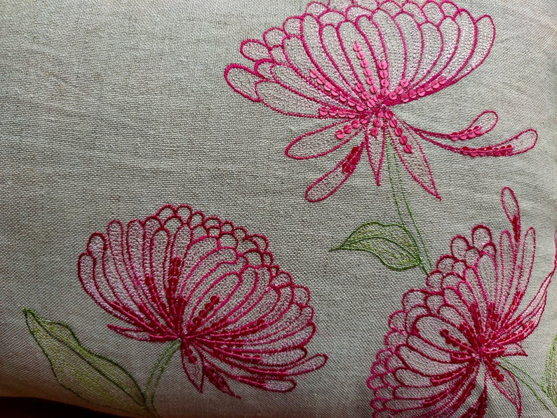 In Touch: Hand Painted Canvas Pillow Cover